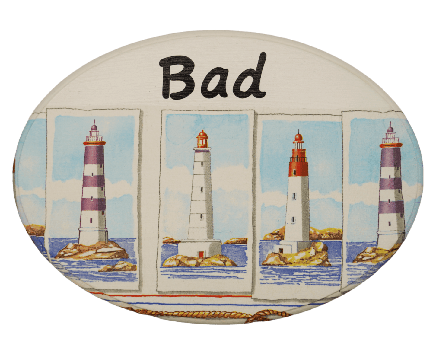 Türschild - Bad - Leuchtturm