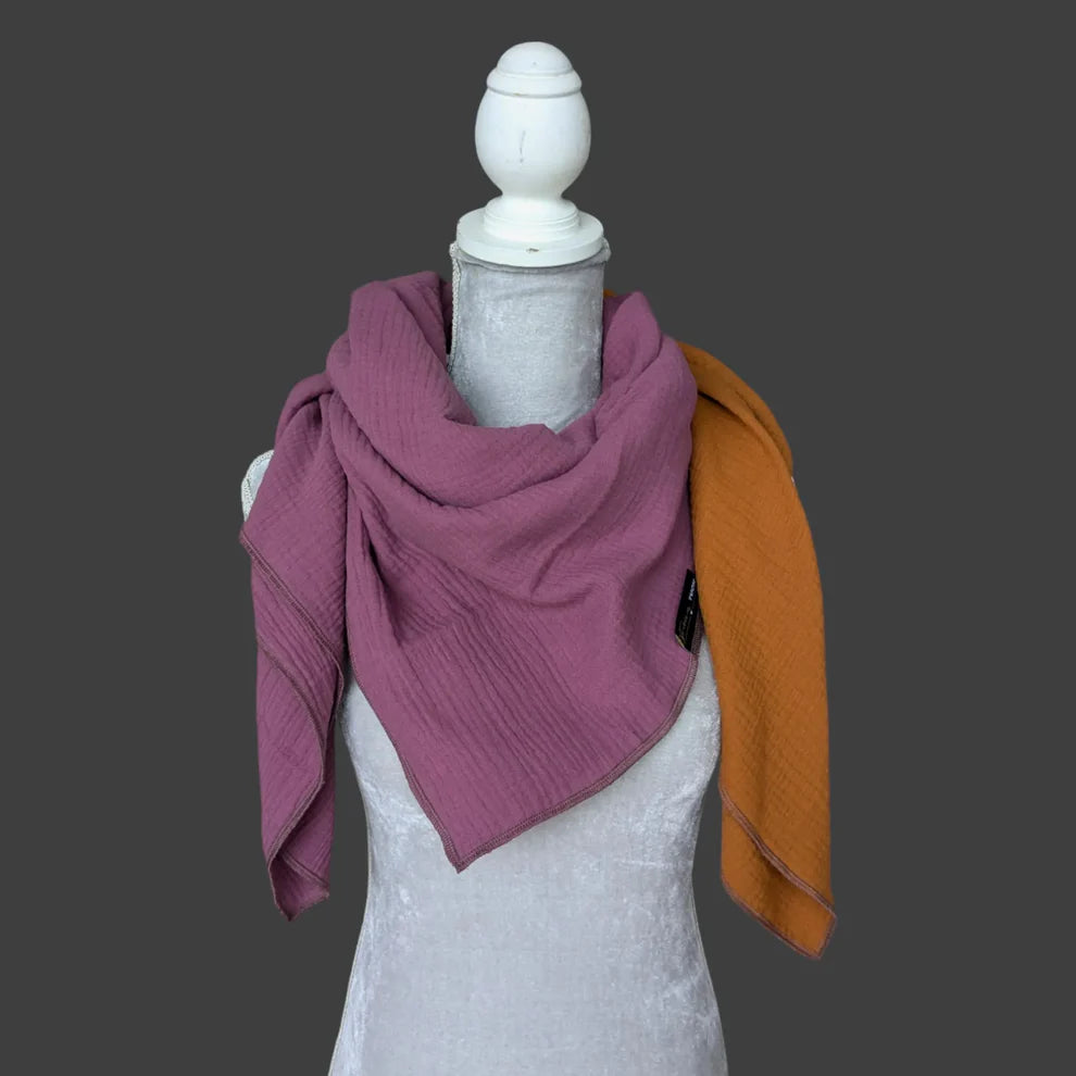 Musselin Halstuch - Karamell-Mauve
