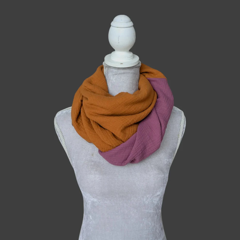 Musselin Halstuch - Karamell-Mauve