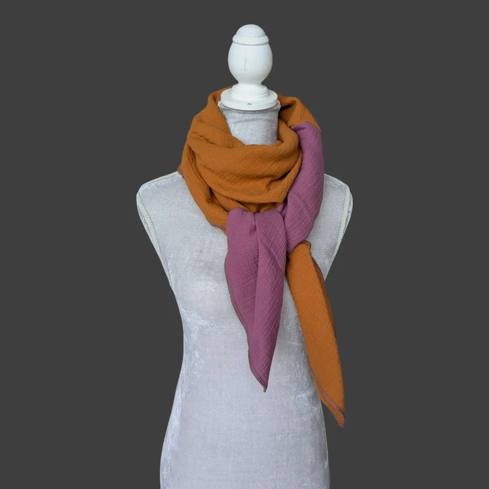Musselin Halstuch - Karamell-Mauve