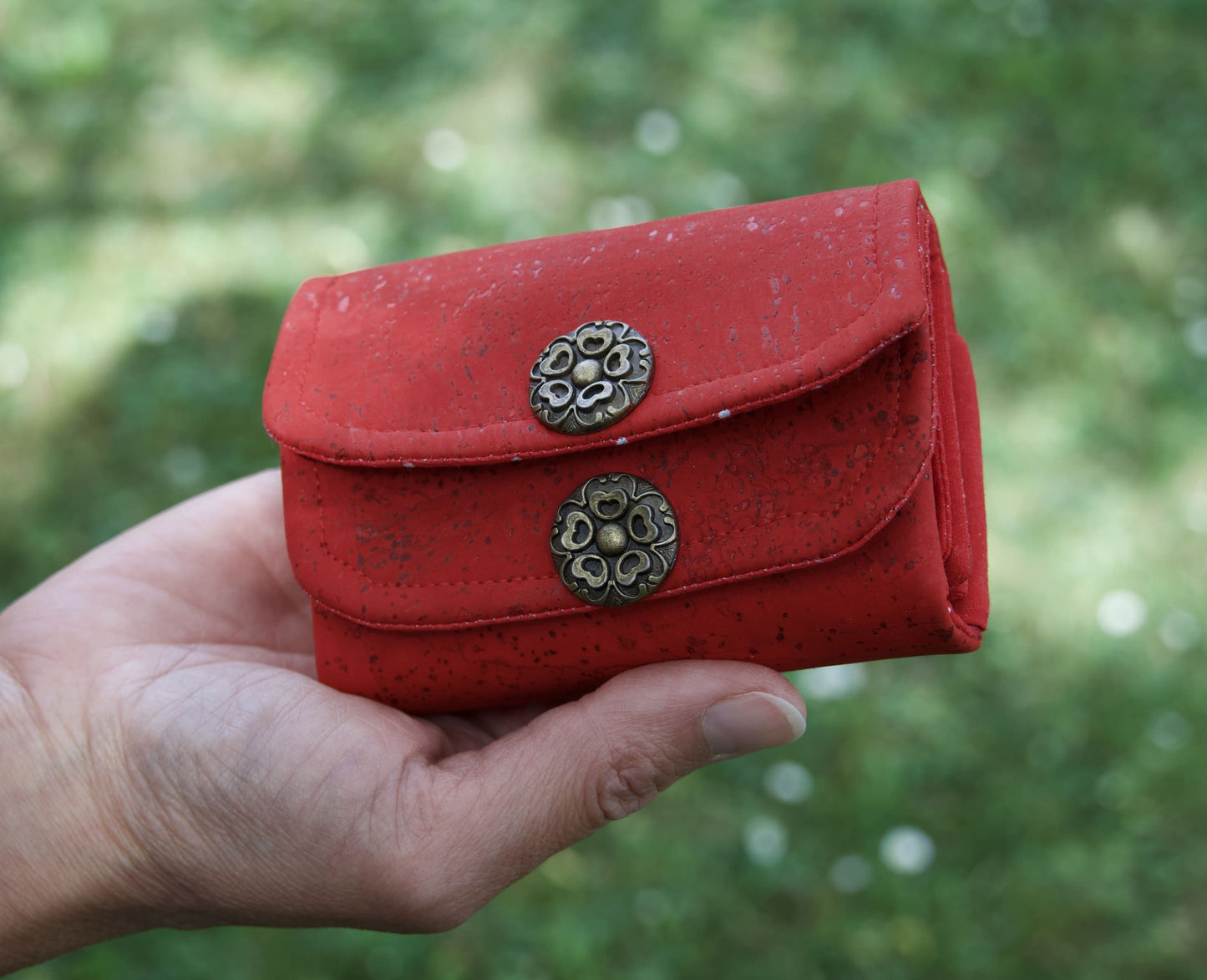 Portemonnaie klein - rot mit zwei Deckel
