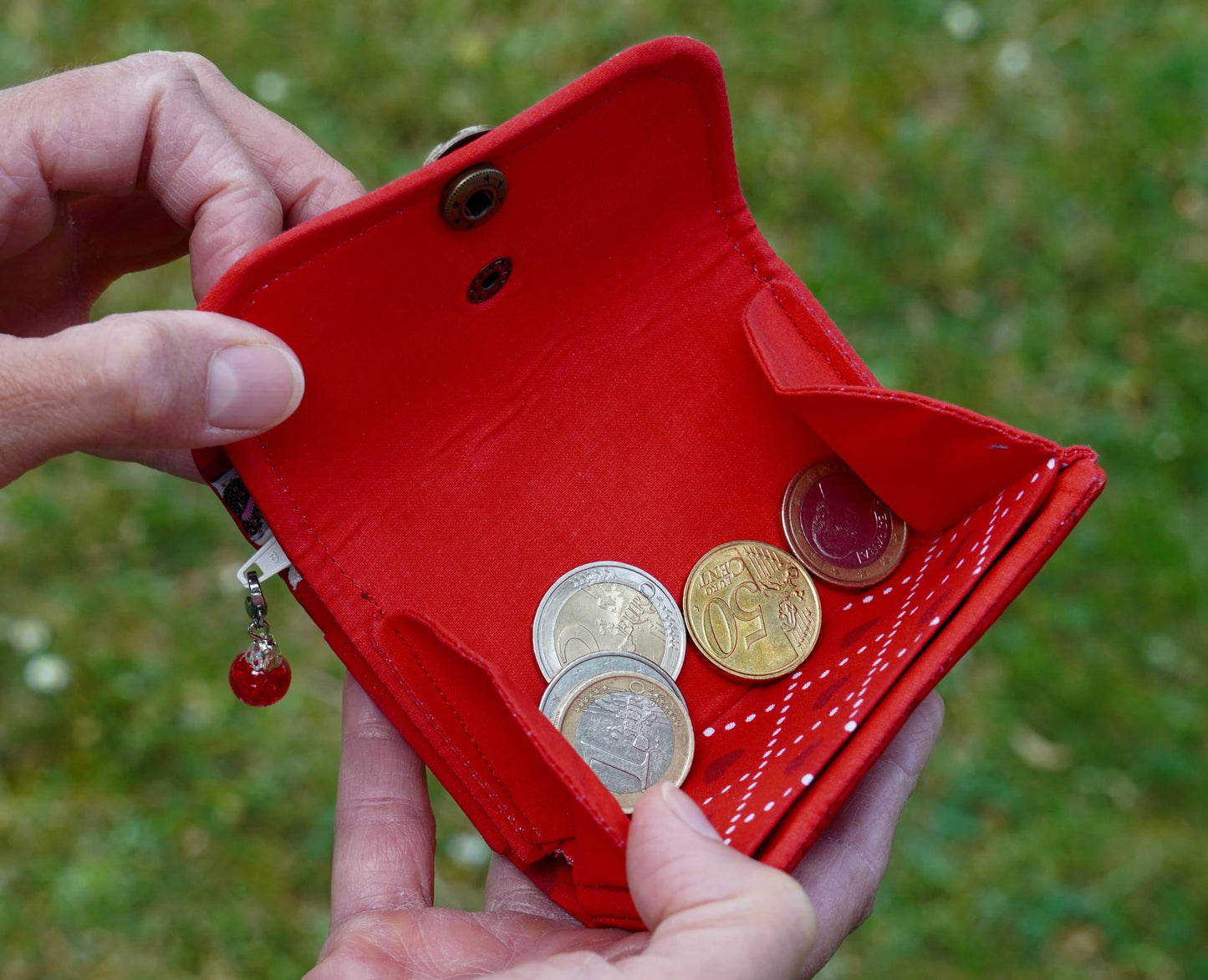 Portemonnaie klein - rot mit zwei Deckel
