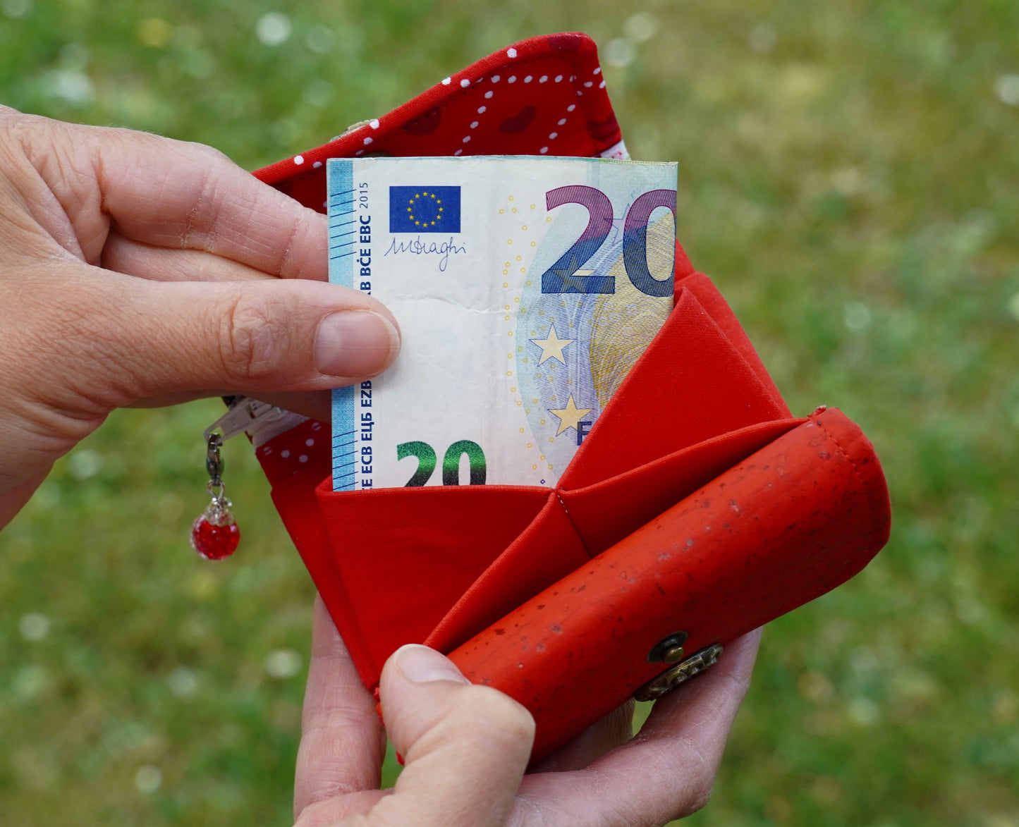 Portemonnaie klein - rot mit zwei Deckel