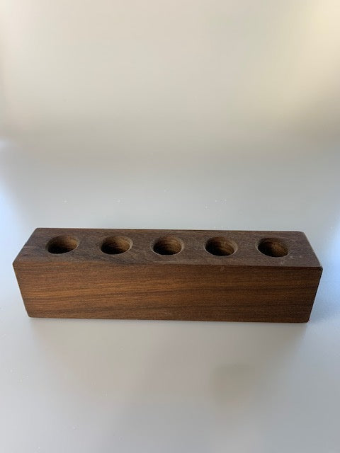 Holzständer für 5 Reagenzgläser