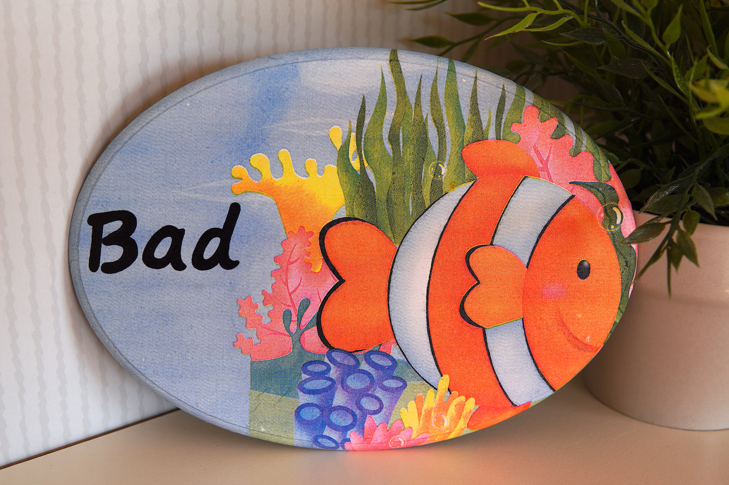 Türschild - Bad - Fisch