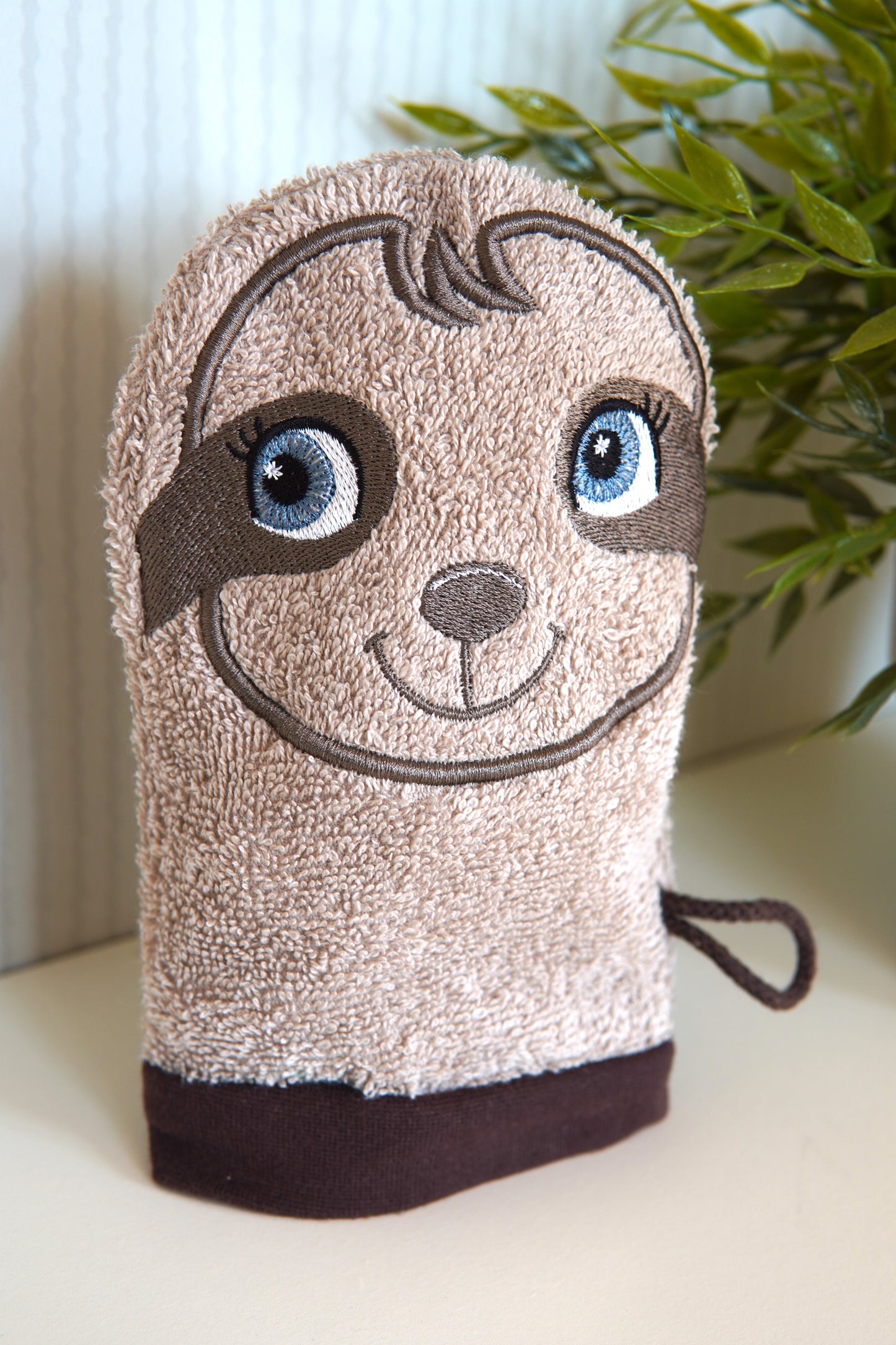 Waschhandschuh - Faultier Molly - braun