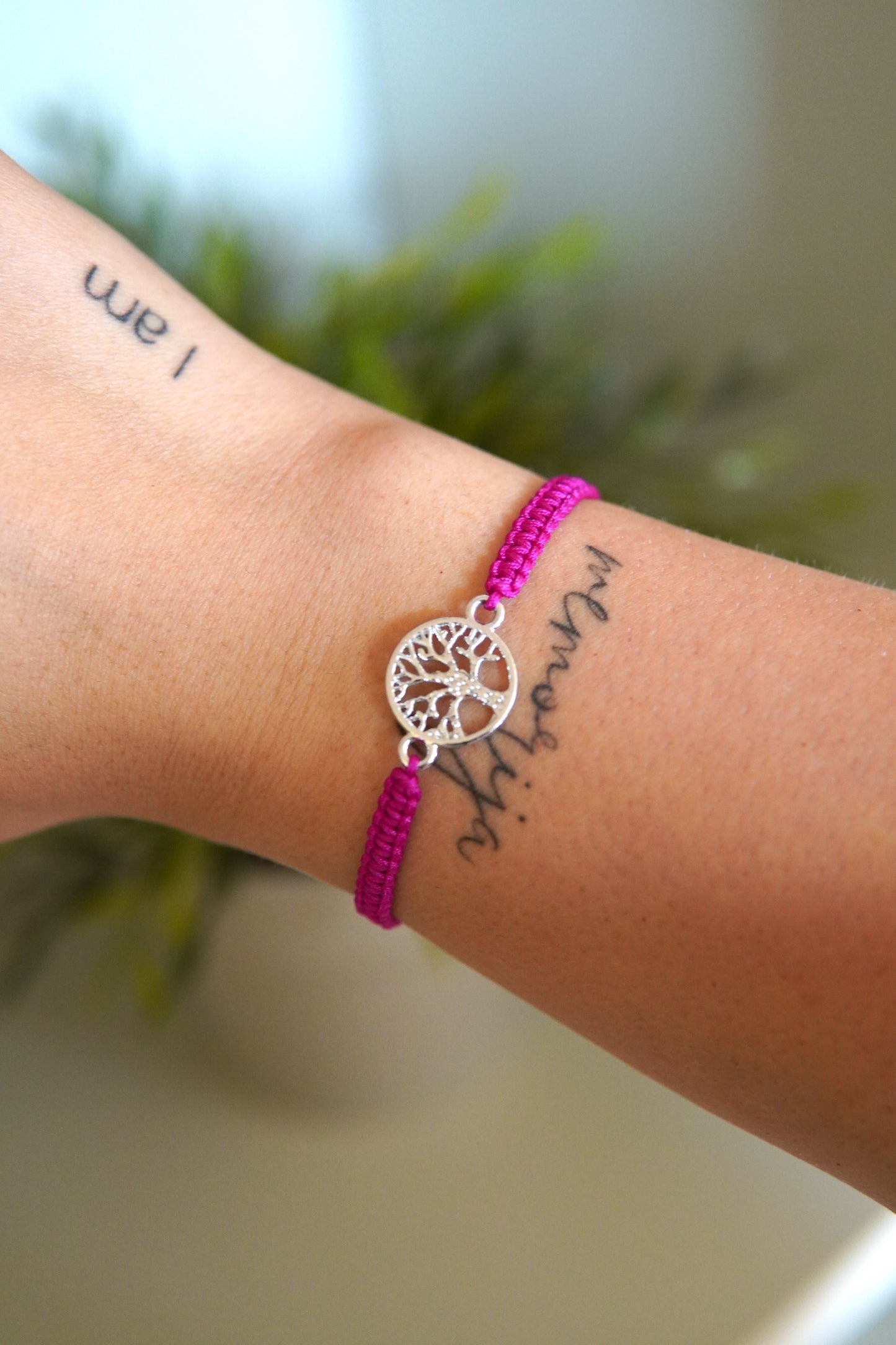 Makrameearmband pink