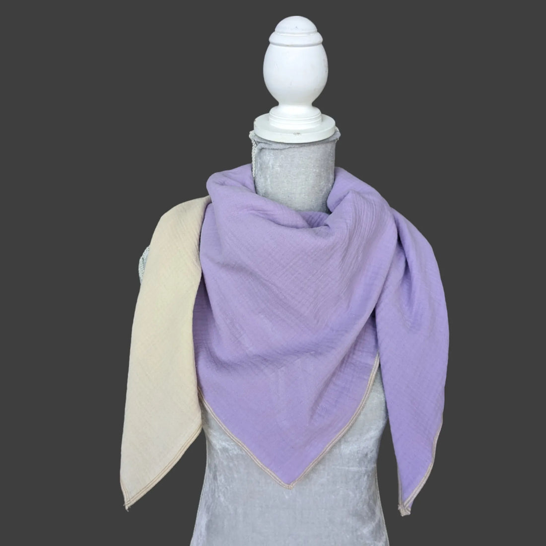 Musselin Halstuch - Flieder-Beige