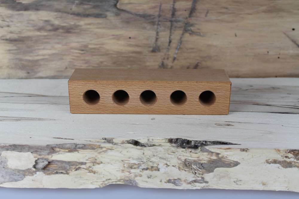 Holzständer für 5 Reagenzgläser
