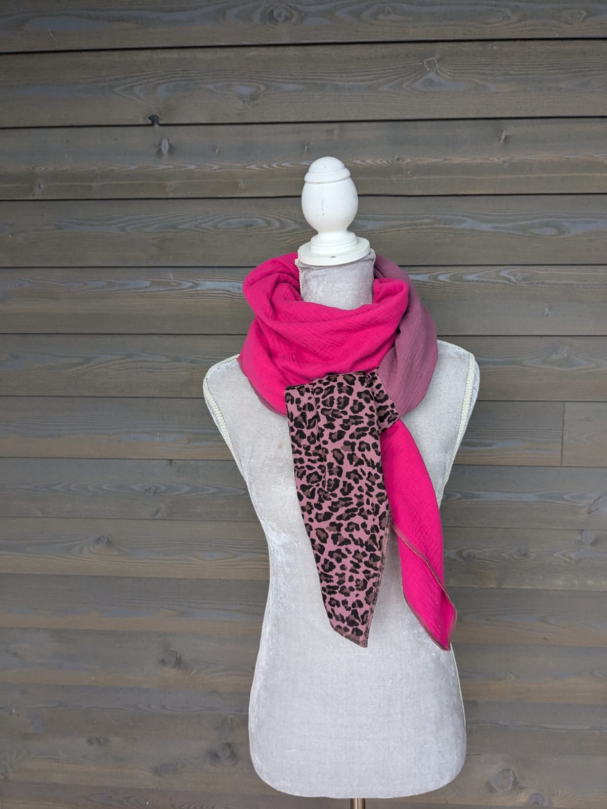 Musselin Halstuch -Leo Mauve-Mauve-Fuchsia