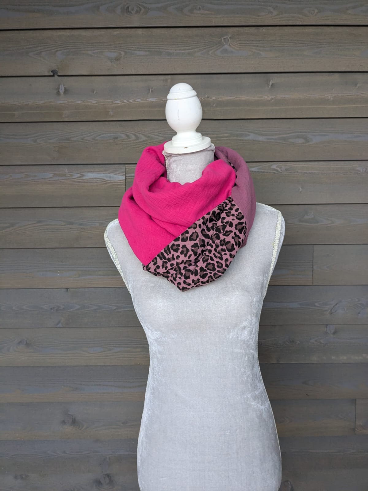 Musselin Halstuch -Leo Mauve-Mauve-Fuchsia