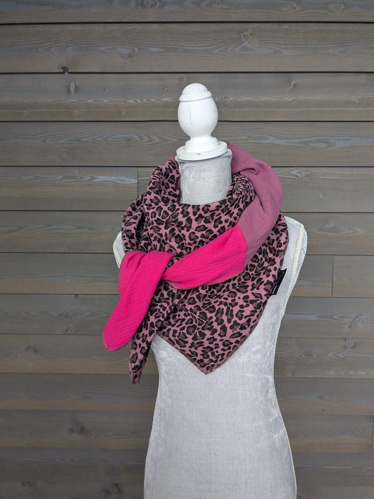 Musselin Halstuch -Leo Mauve-Mauve-Fuchsia