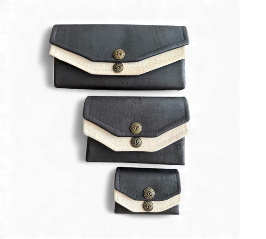 Portemonnaie klein - schwarz/weiß mit zwei Deckel