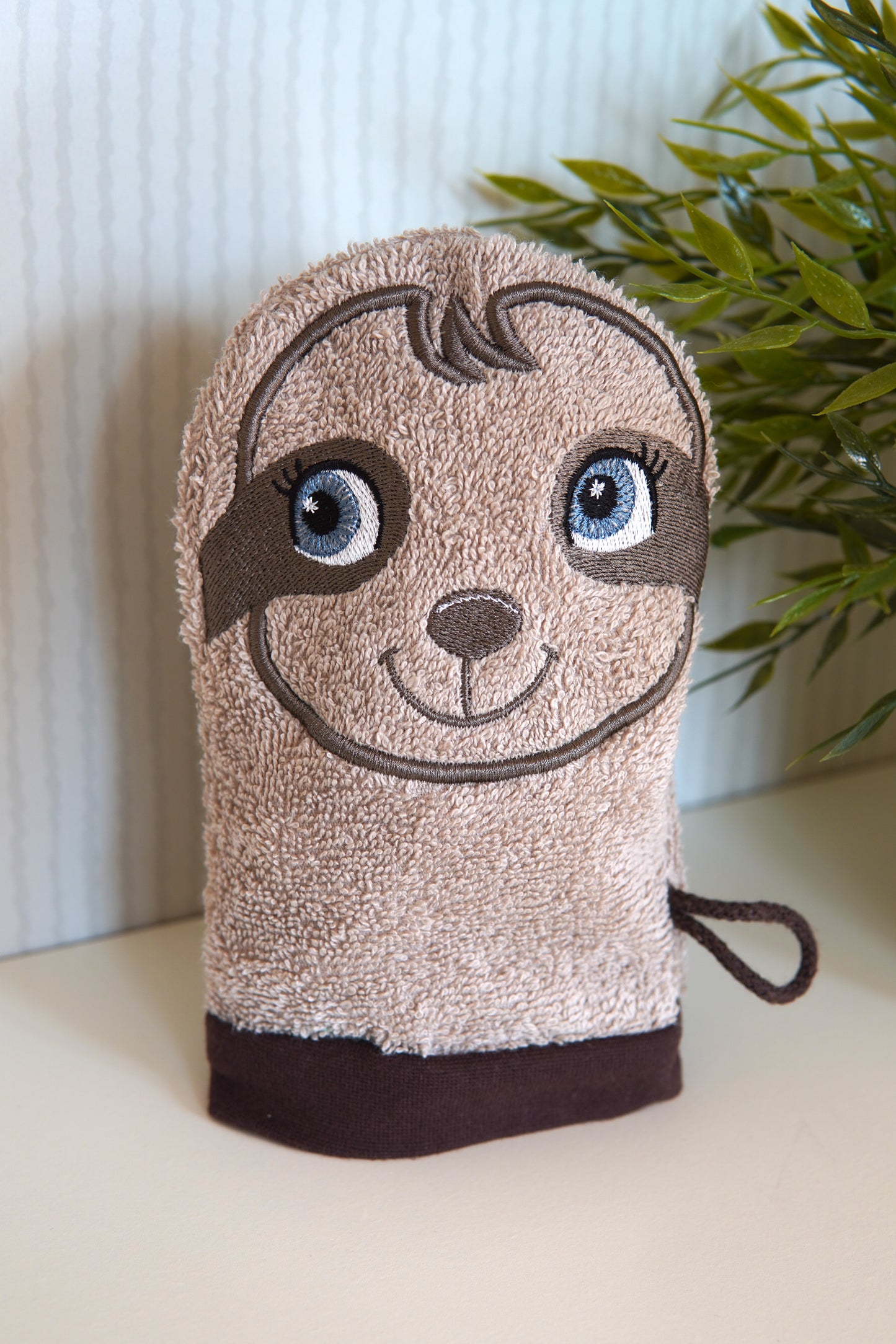 Waschhandschuh - Faultier Molly - braun