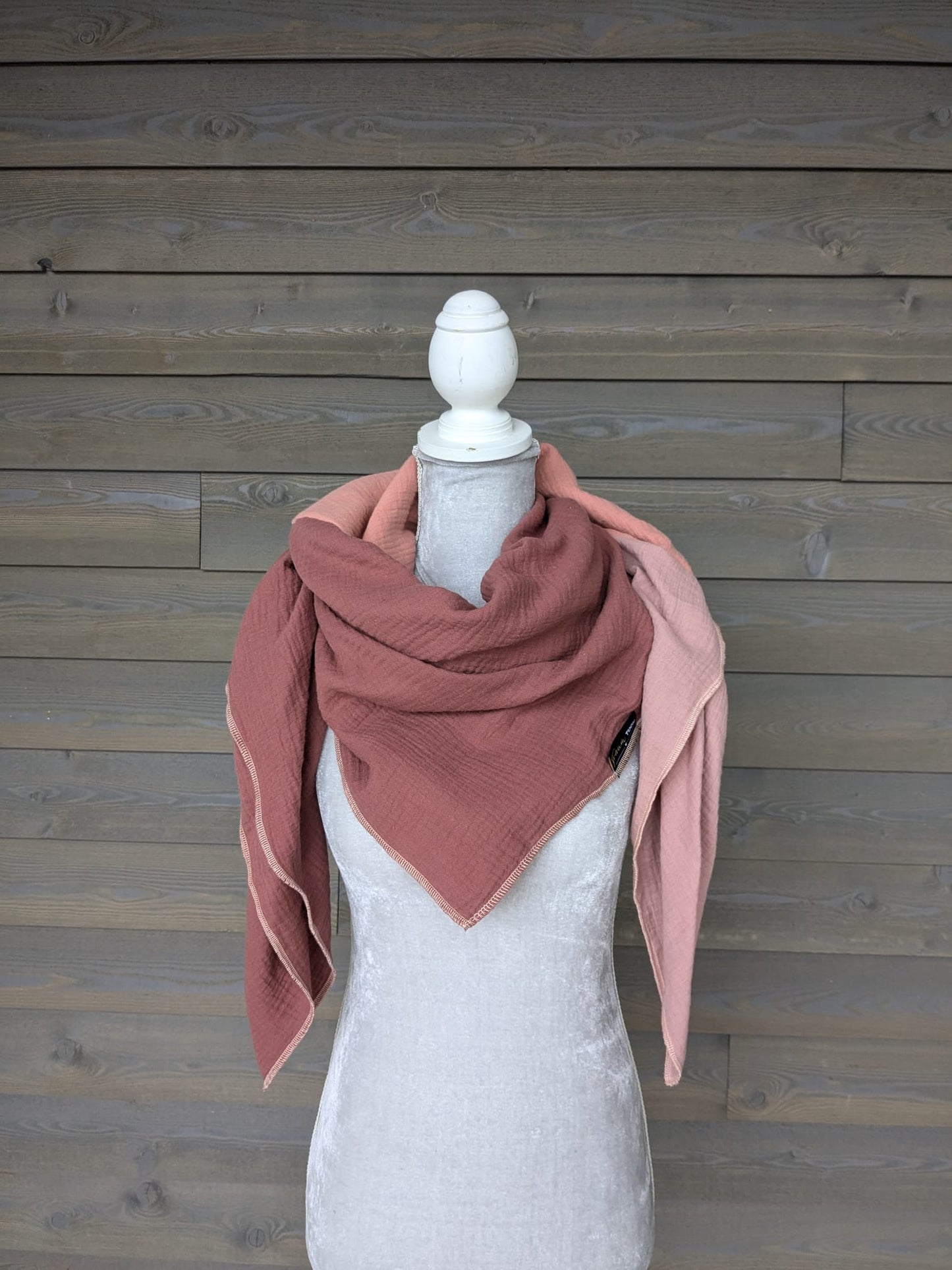 Musselin Halstuch -Ziegel-Coral-Hell Mauve