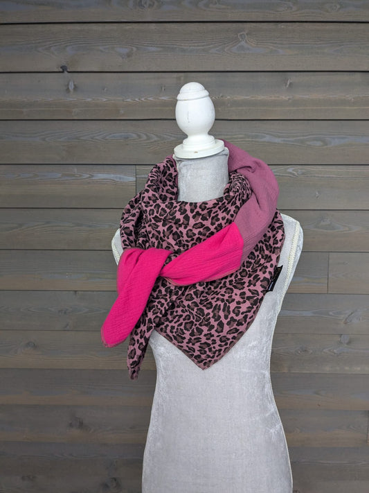 Musselin Halstuch -Leo Mauve-Mauve-Fuchsia
